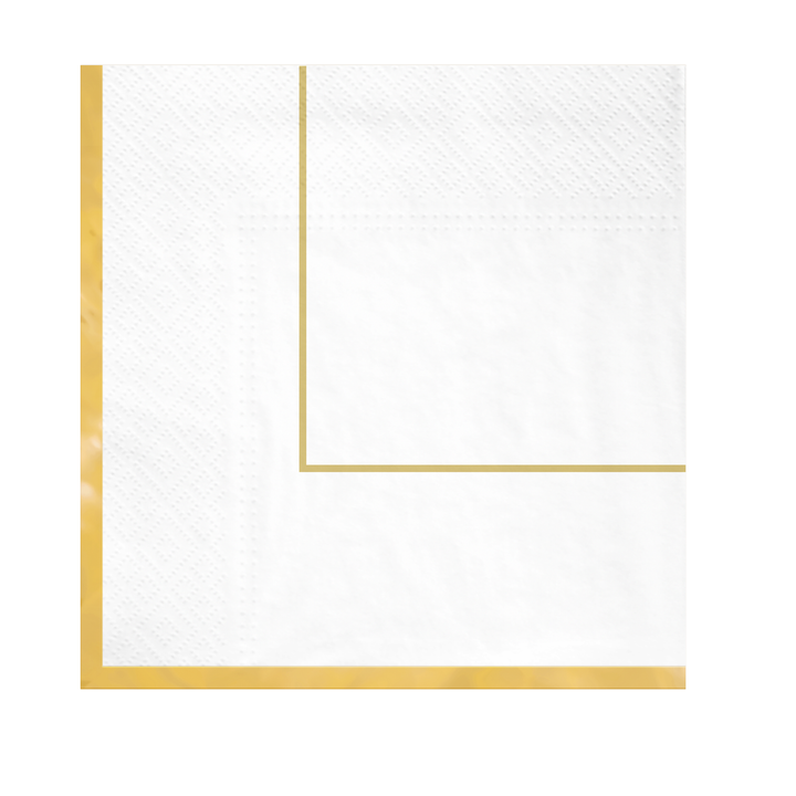 Serwetki białe Elegant Gold 10szt.