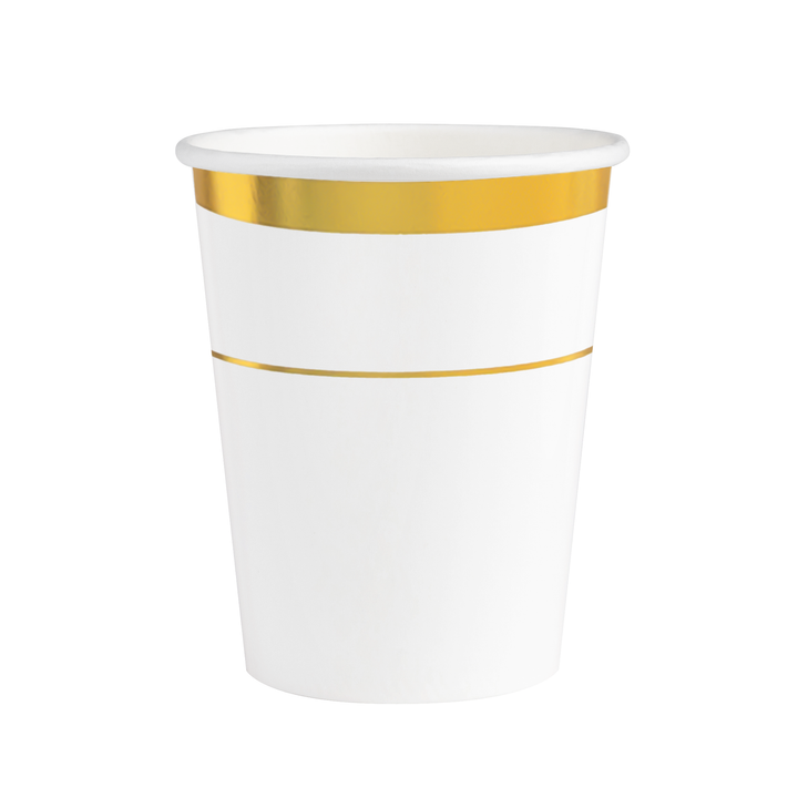 Kubek biały Elegant Gold 270ml 6szt.