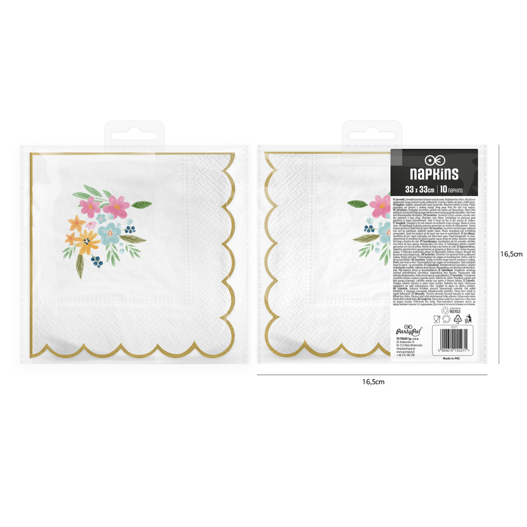 Servietten „Feldblumen“, 10 Stück