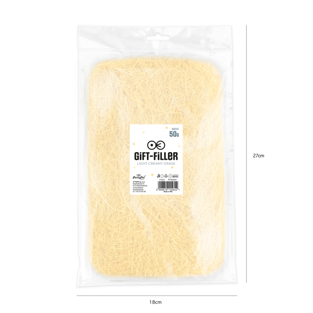 Wypełnienie do prezentów sizal - ecru 50g