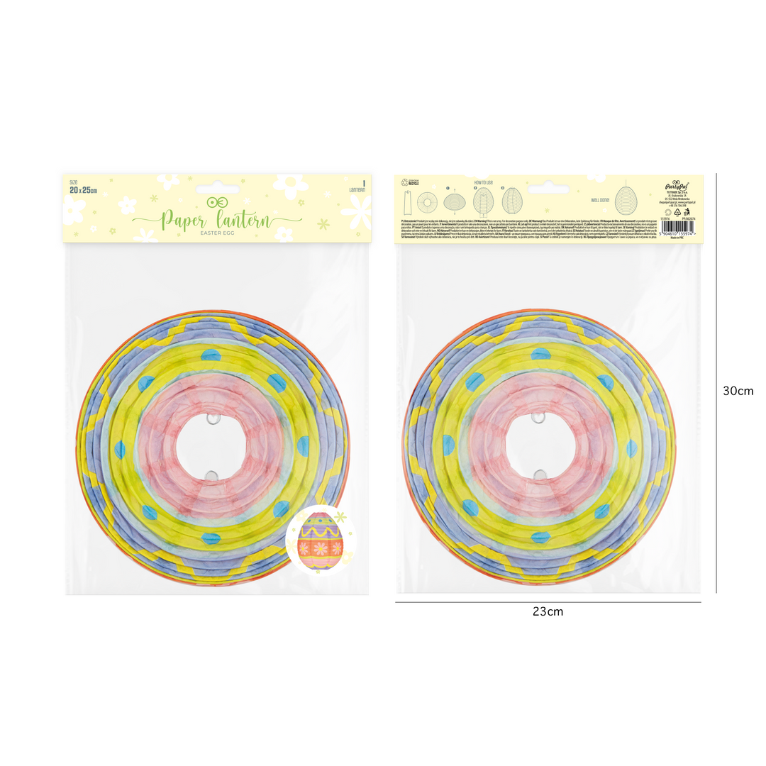 Lampion papierowy Wielkanocne Jajko Pisanka 25 cm 1 szt.
