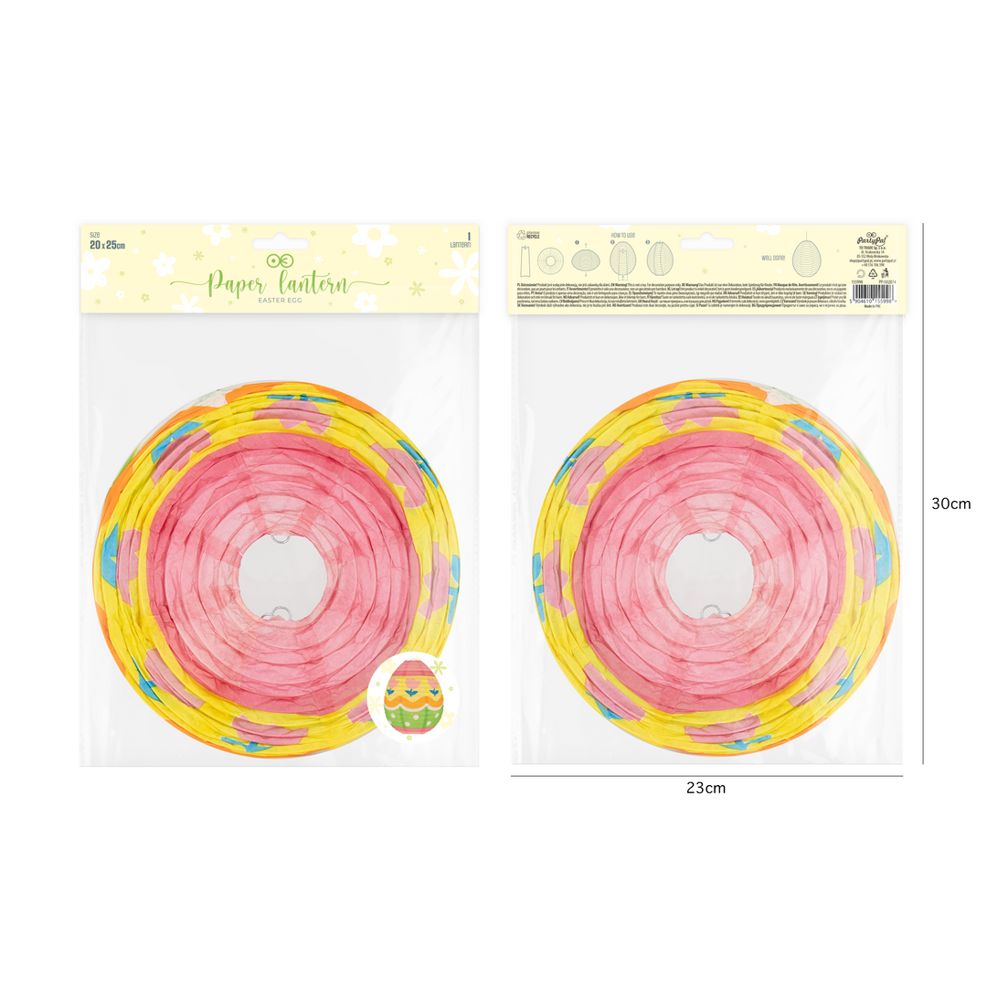 Lampion papierowy Wielkanocne Jajko Pisanka tulipany 25 cm 1 szt.