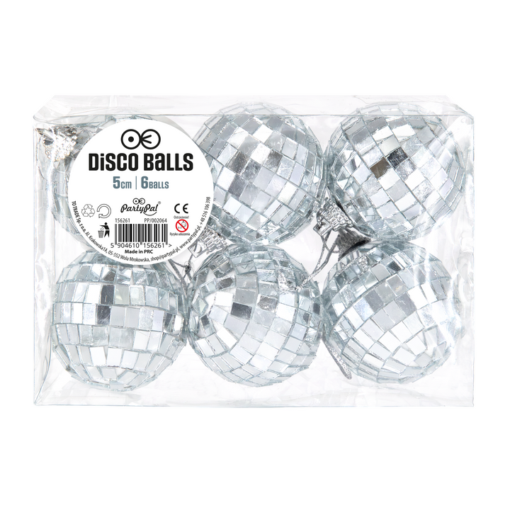 Kula Disco lustrzana srebrna 5cm 6szt.