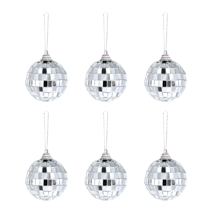 Kula Disco lustrzana srebrna 5cm 6szt.
