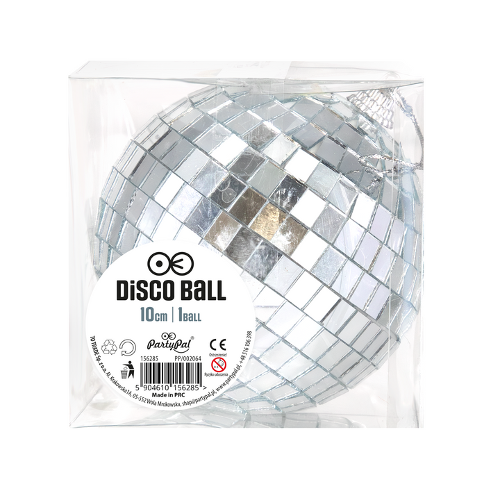 Kula Disco lustrzana srebrna 10cm 1szt.