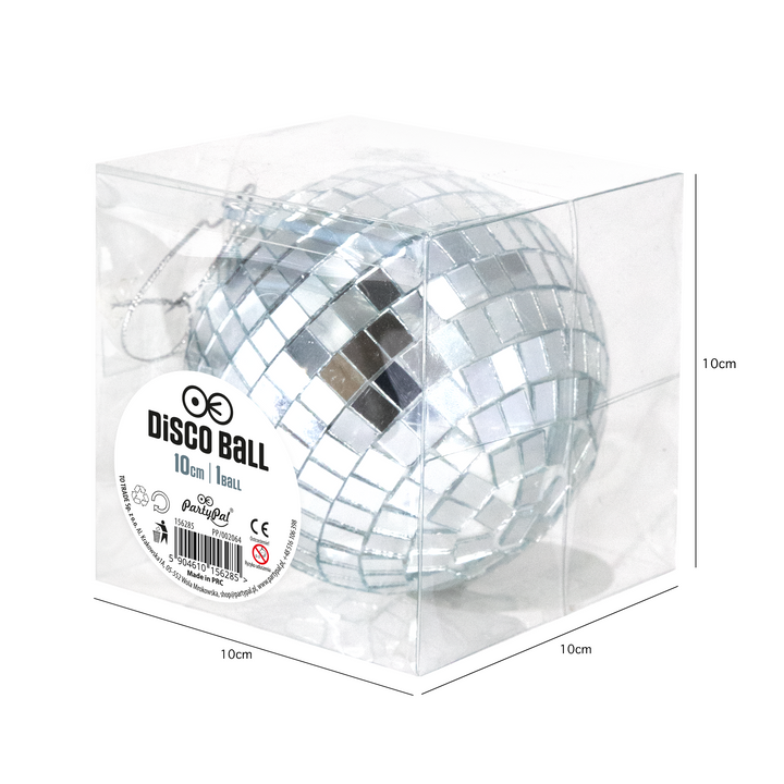 Kula Disco lustrzana srebrna 10cm 1szt.