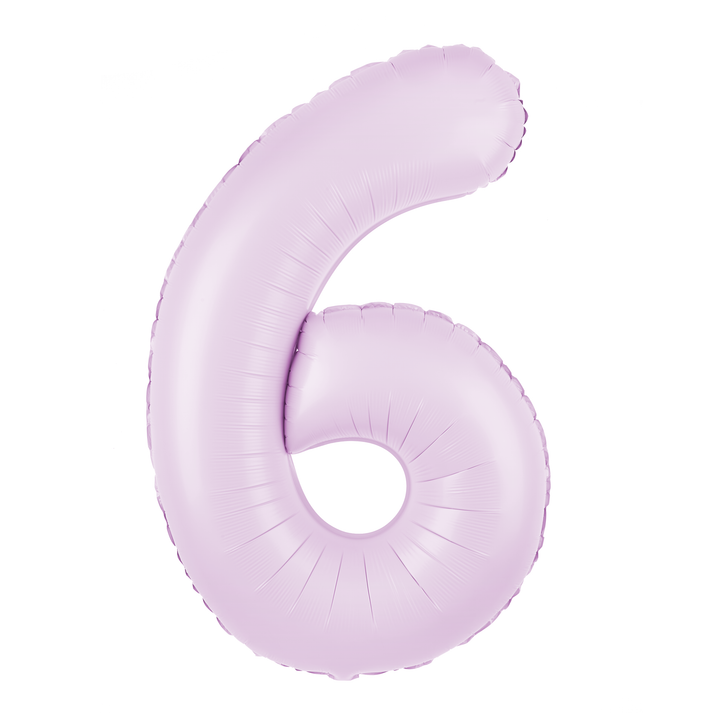 Balon foliowy cyfra 6 liliowy matowy 100cm