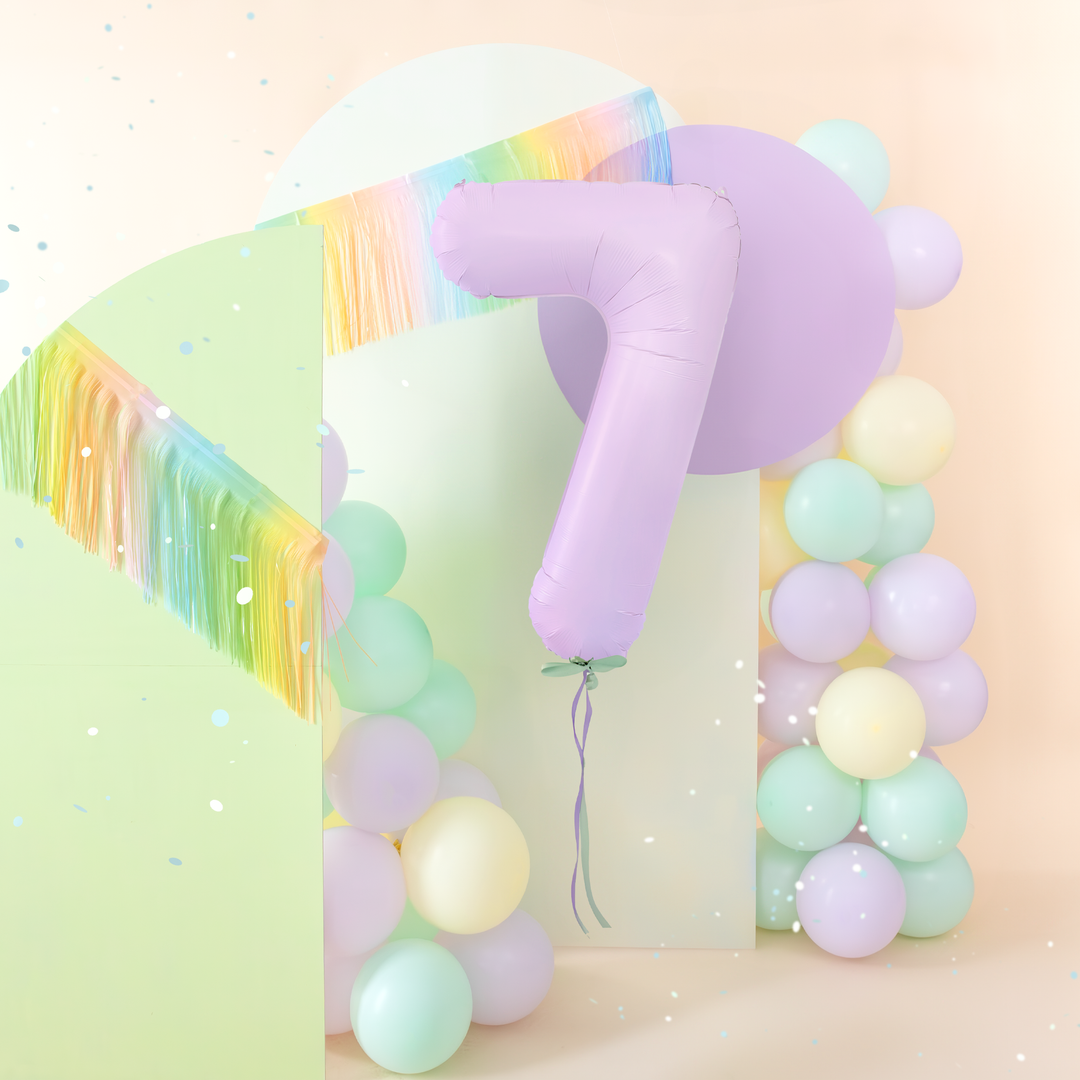 Balon foliowy cyfra 7 liliowy matowy 100cm