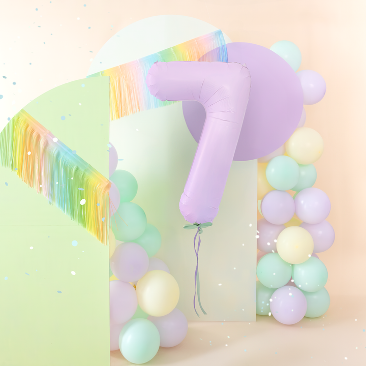 Balon foliowy cyfra 7 liliowy matowy 100cm