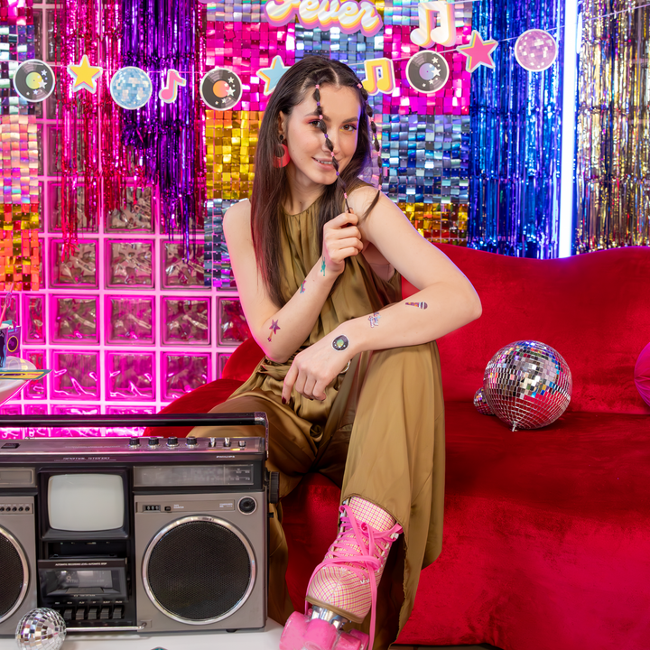 Tatuaże zmywalne Retro Disco 23szt. zestaw