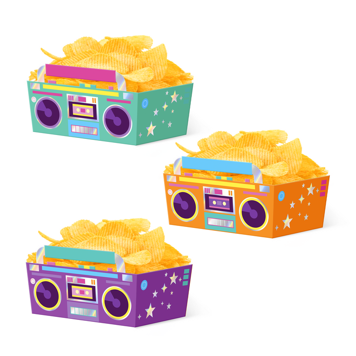Pudełko na chipsy Retro Disco 15x10cm 3szt. zestaw