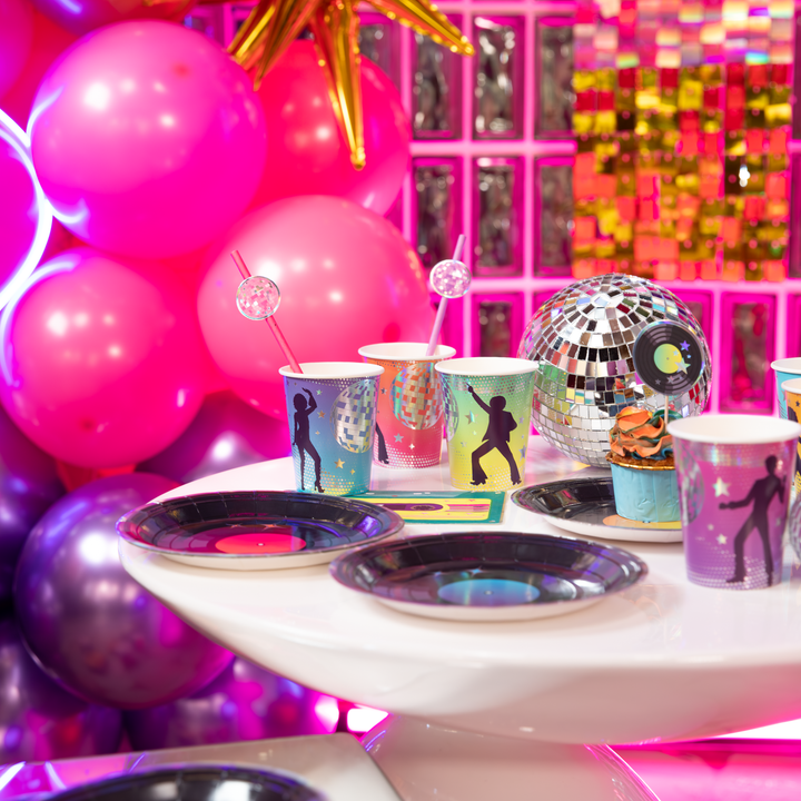 Słomki papierowe Retro Disco 19,5cm 6szt. zestaw