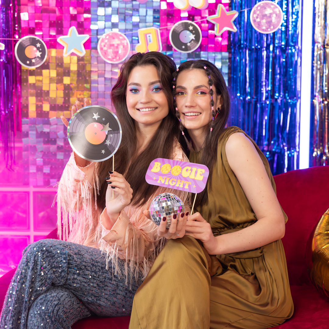 Rekwizyty do zdjęć retro disco 18 szt.