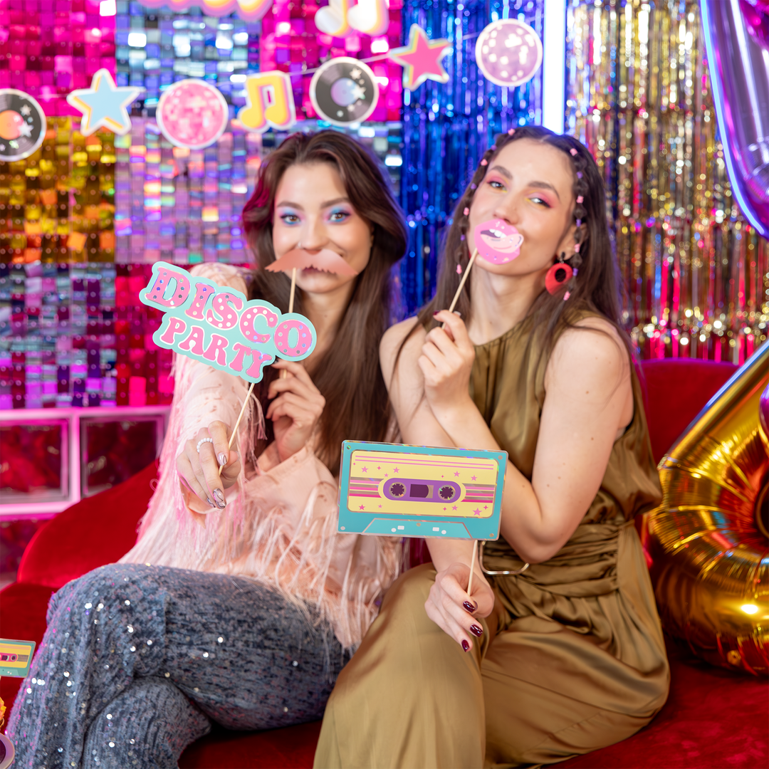 Rekwizyty do zdjęć retro disco 18 szt.