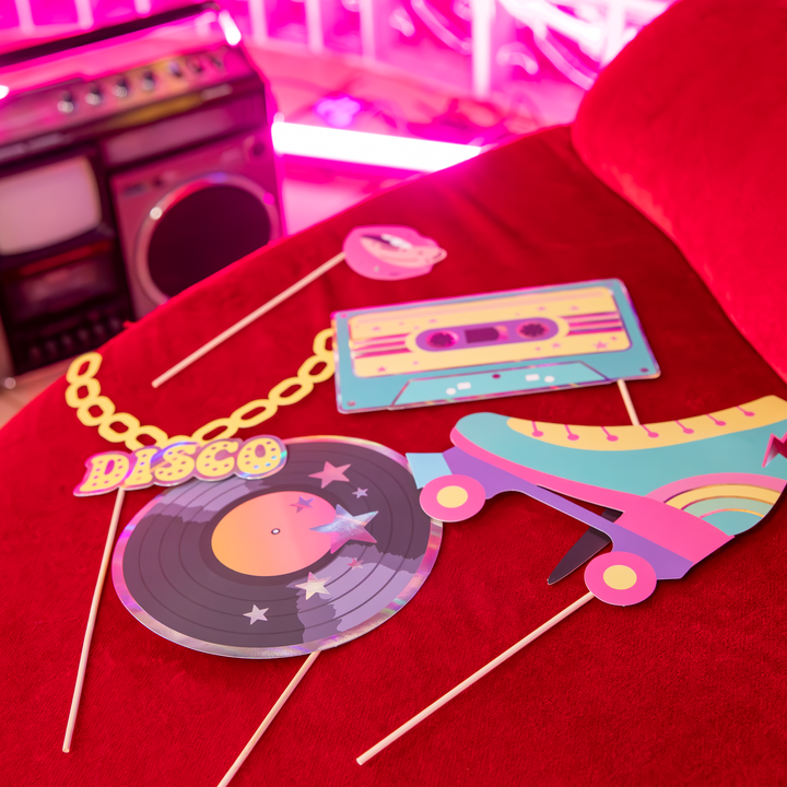 Rekwizyty do zdjęć retro disco 18 szt.