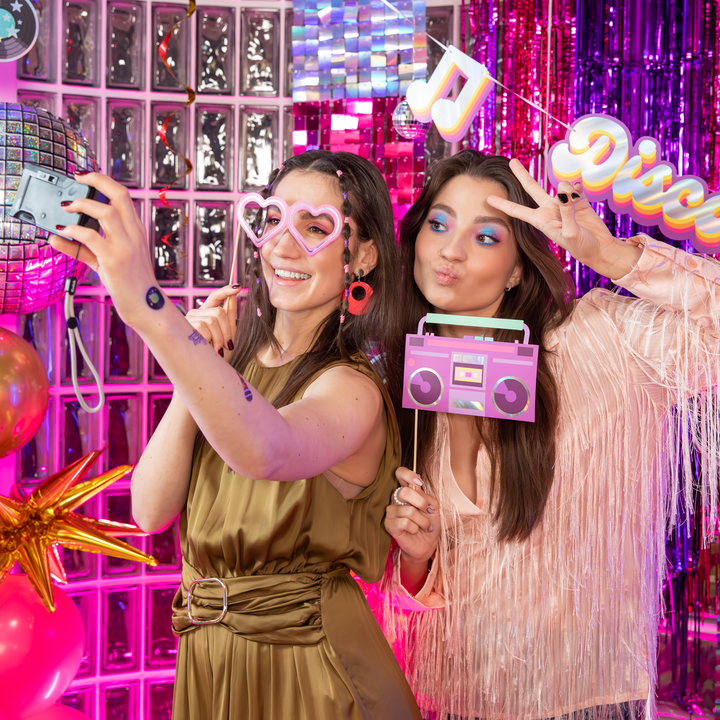 Rekwizyty do zdjęć retro disco 18 szt.