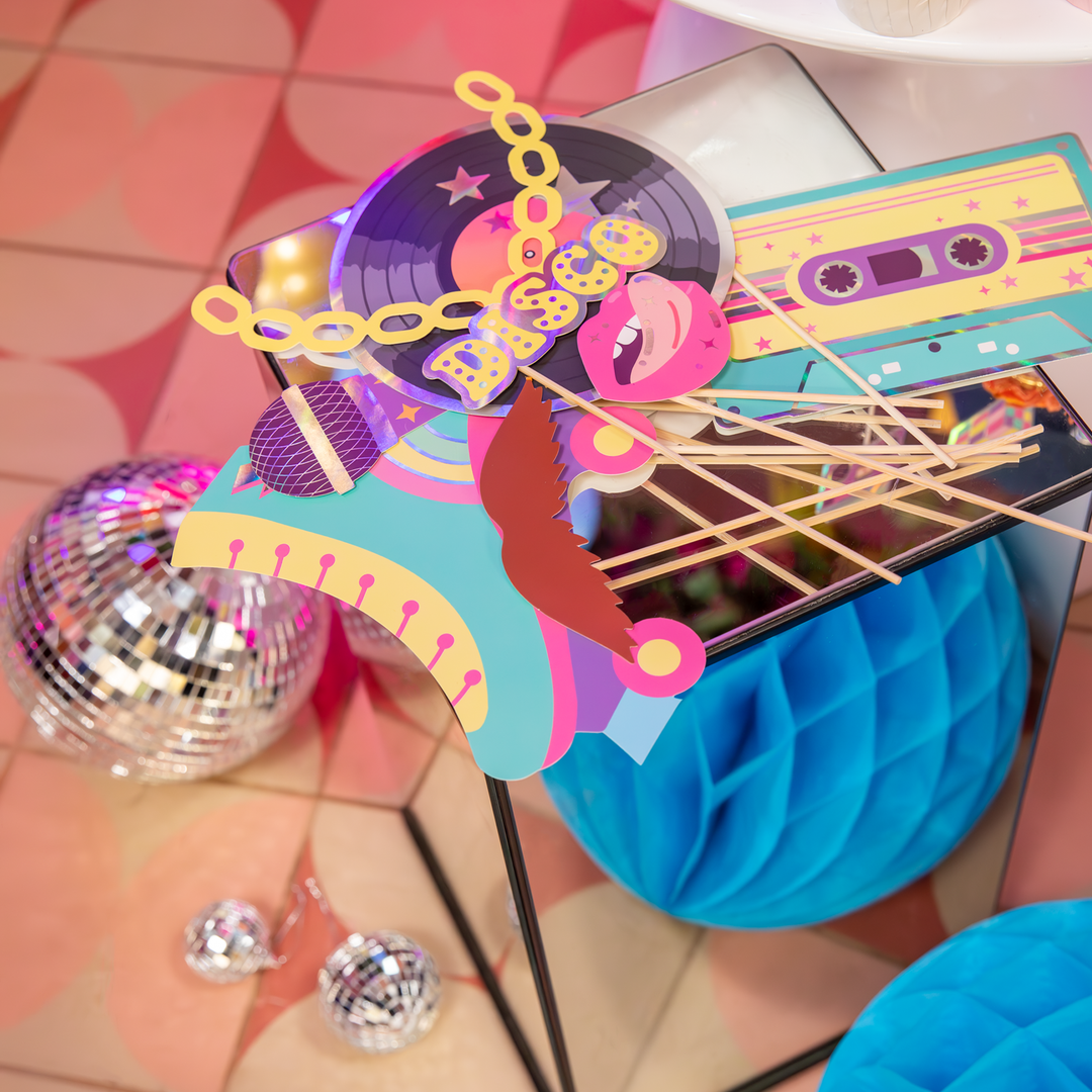 Rekwizyty do zdjęć retro disco 18 szt.