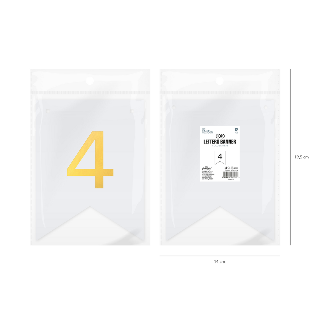 Baner DIY 16 cm - cyfra 4