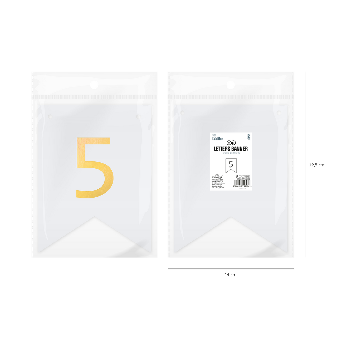 Baner DIY 16 cm - cyfra 5