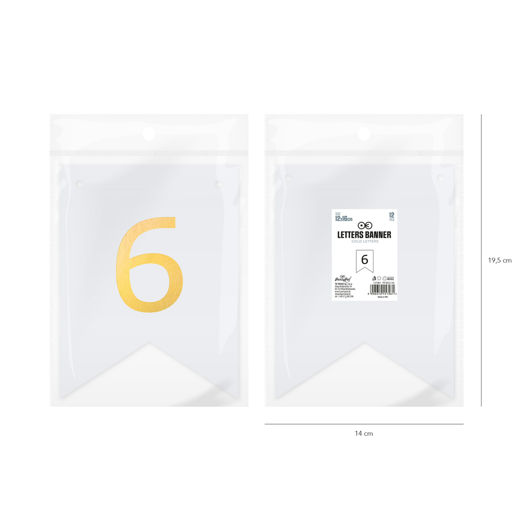 Baner DIY 16 cm - cyfra 6