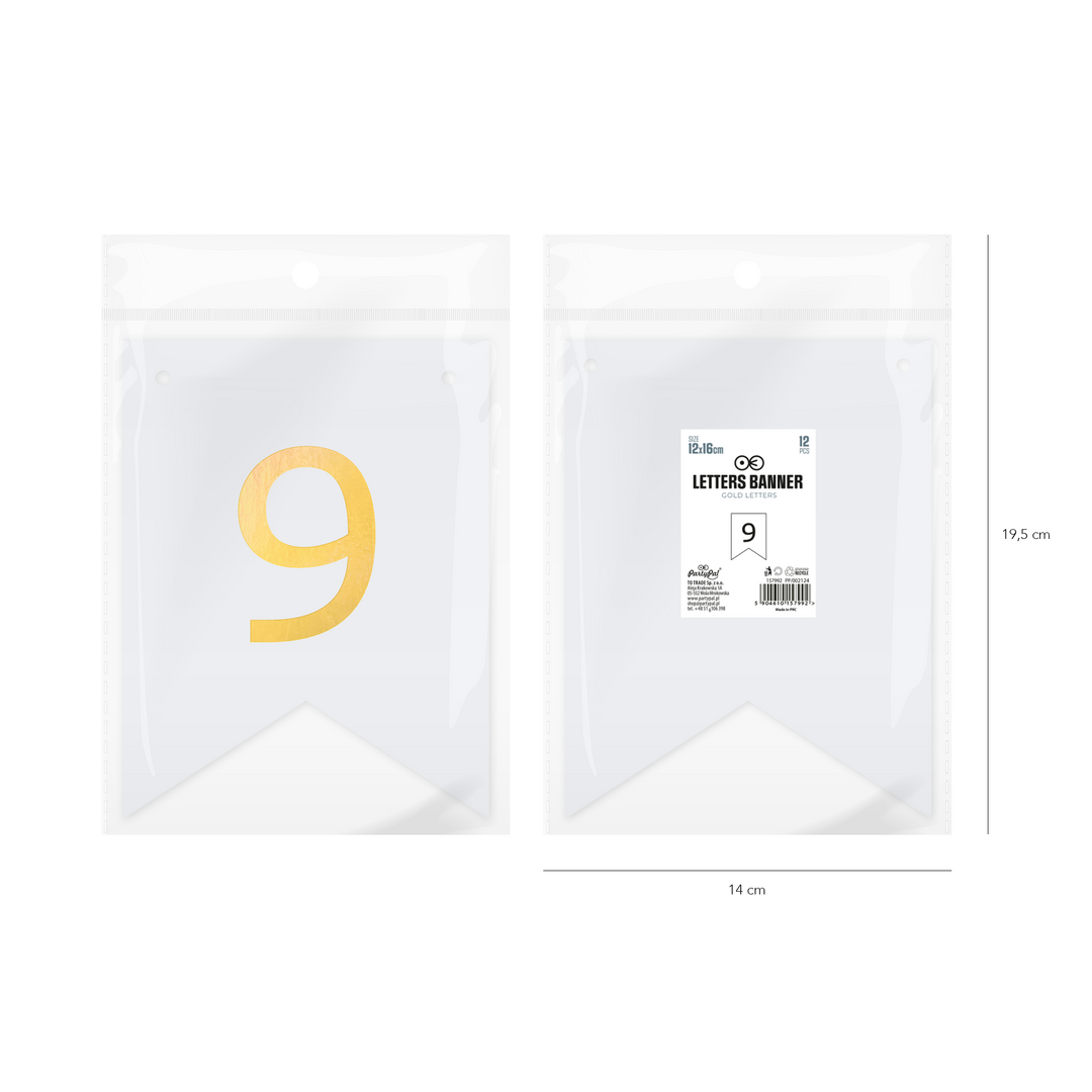 Baner DIY 16 cm - cyfra 9