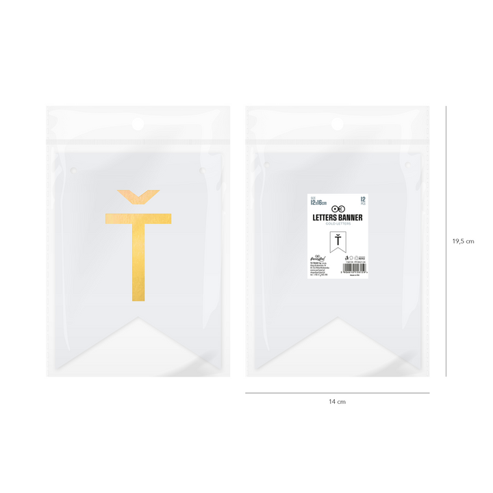 Baner DIY 16 cm - literka Ť