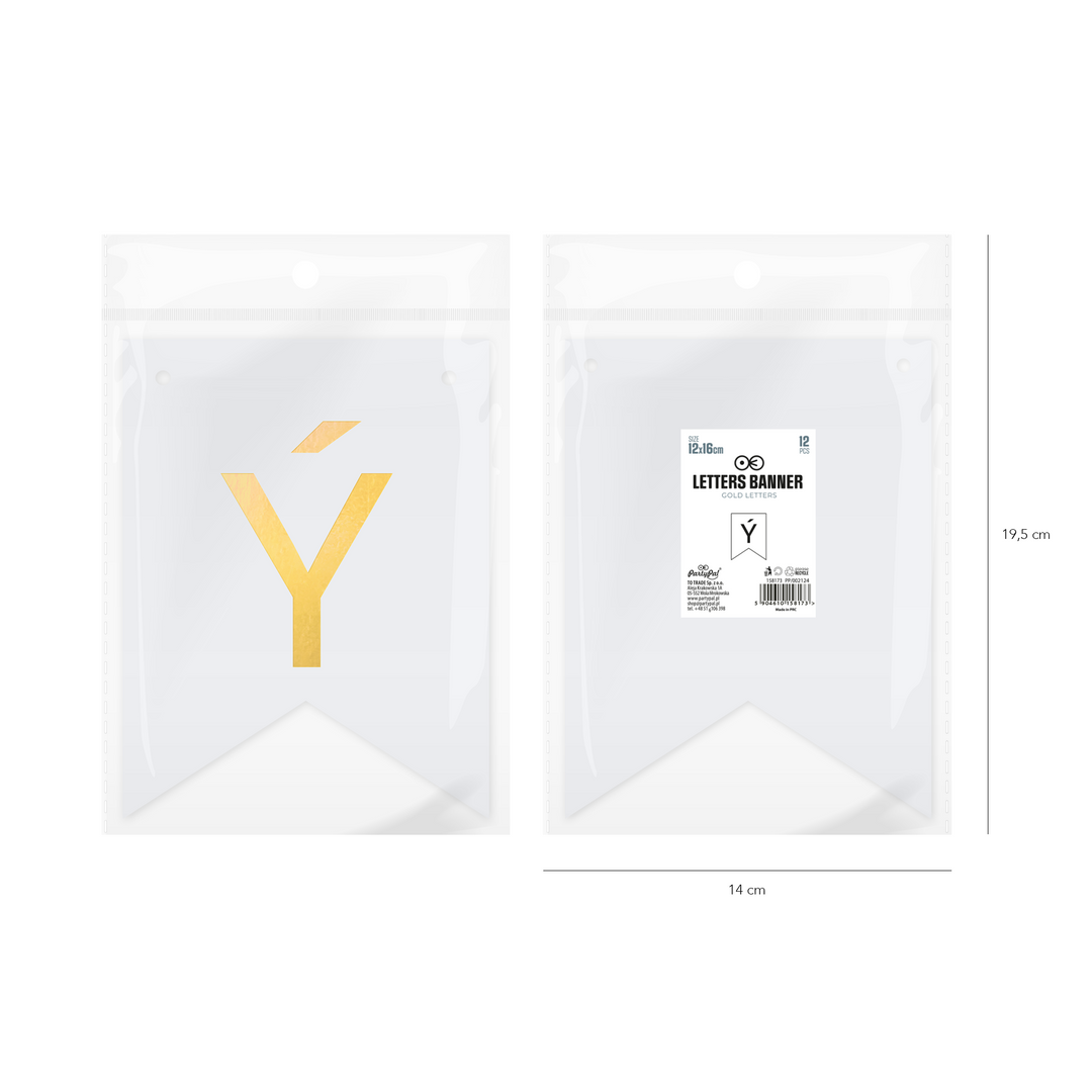 Baner DIY 16 cm - literka Ý