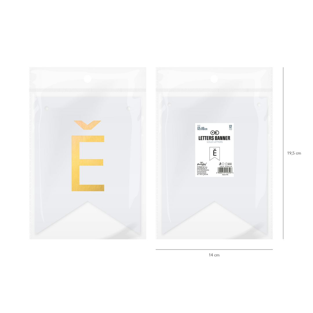 Baner DIY 16 cm - literka Ĕ