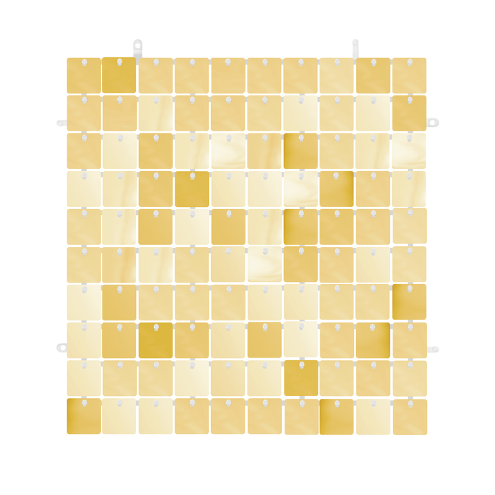 Panel cekinowy kwadraty jasnozłoty 30x30cm