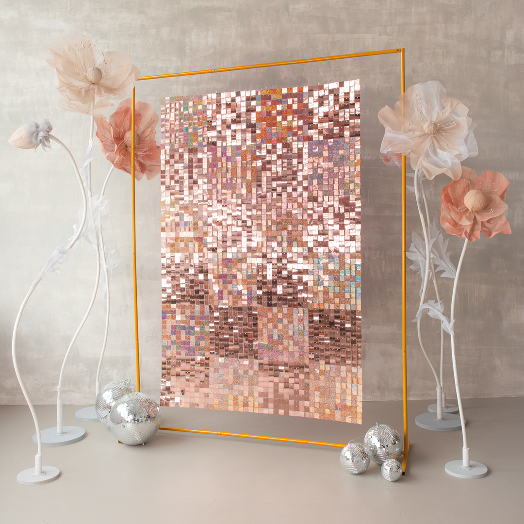 Panel cekinowy kwadraty rose gold 30x30cm
