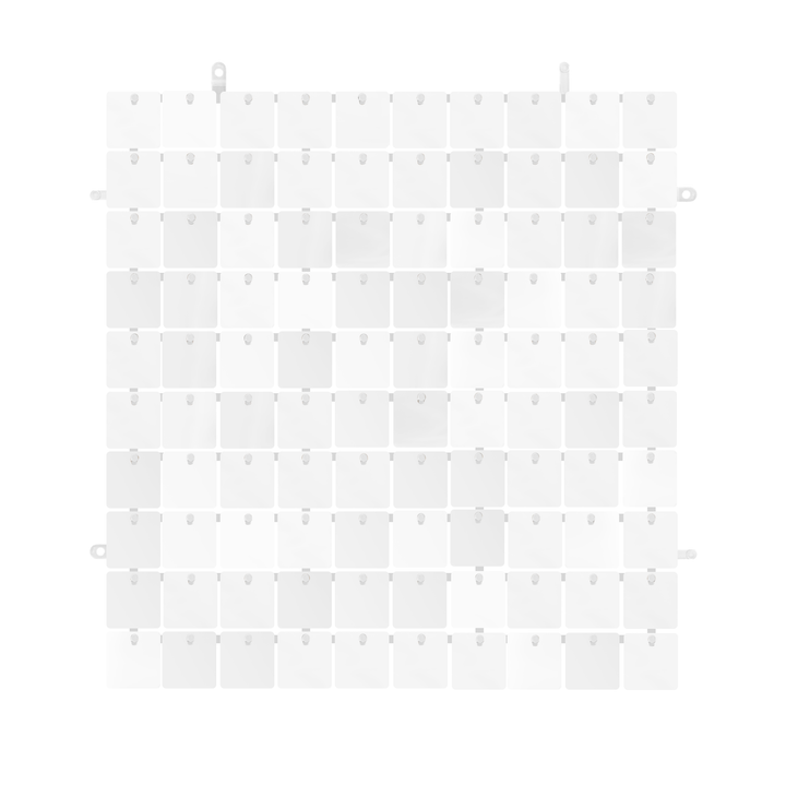 Panel cekinowy kwadraty biały 30x30cm
