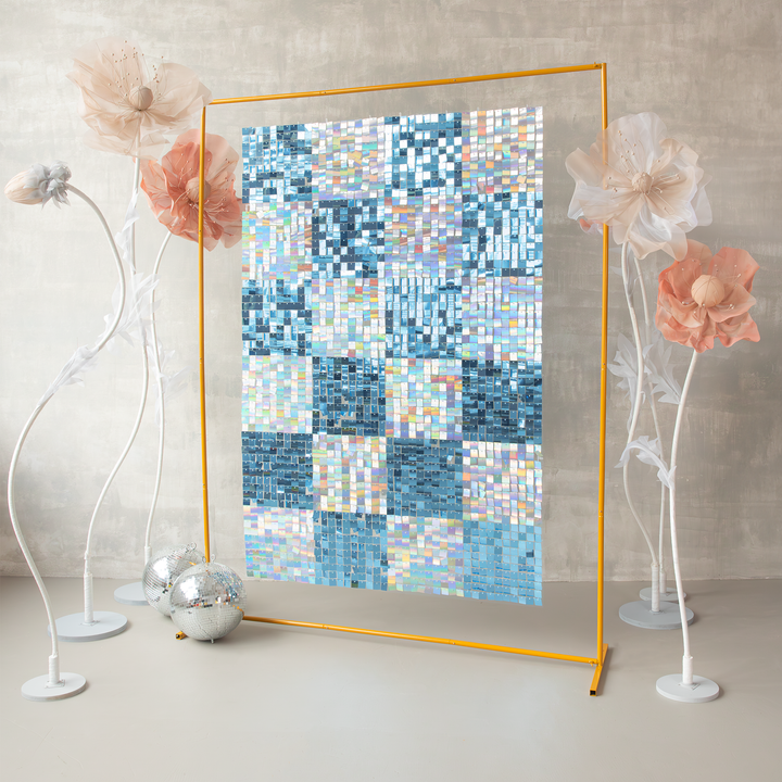 Panel cekinowy kwadraty srebrny holograficzny 30x30cm