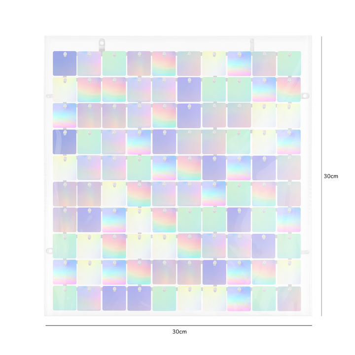 Panel cekinowy kwadraty srebrny holograficzny 30x30cm