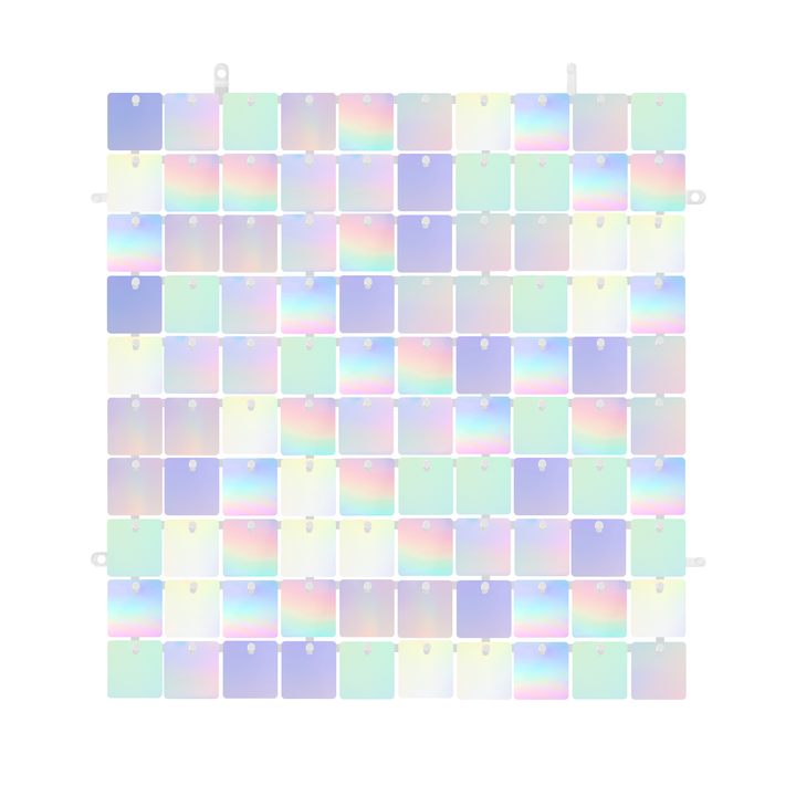 Panel cekinowy kwadraty srebrny holograficzny 30x30cm