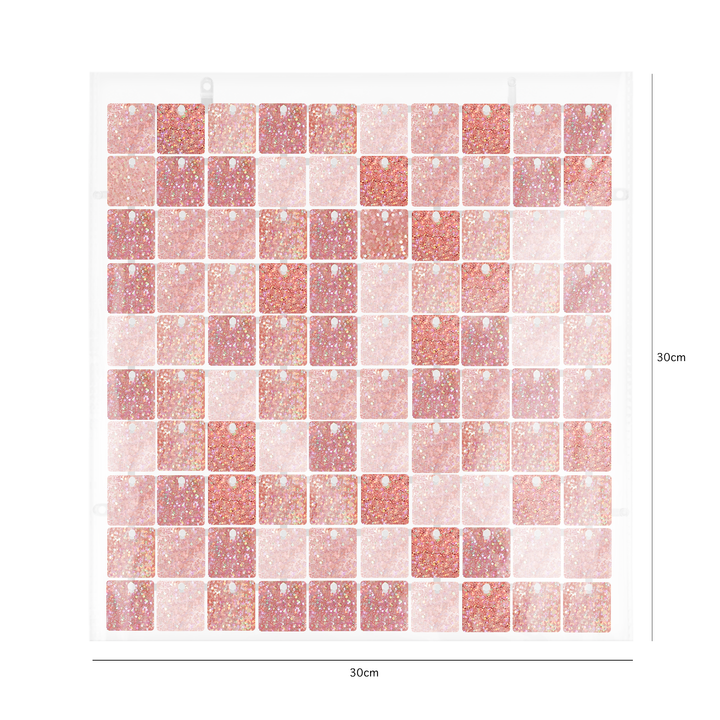 Panel cekinowy kwadraty rose gold brokatowy 30x30cm