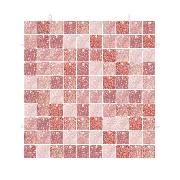 Panel cekinowy kwadraty rose gold brokatowy 30x30cm