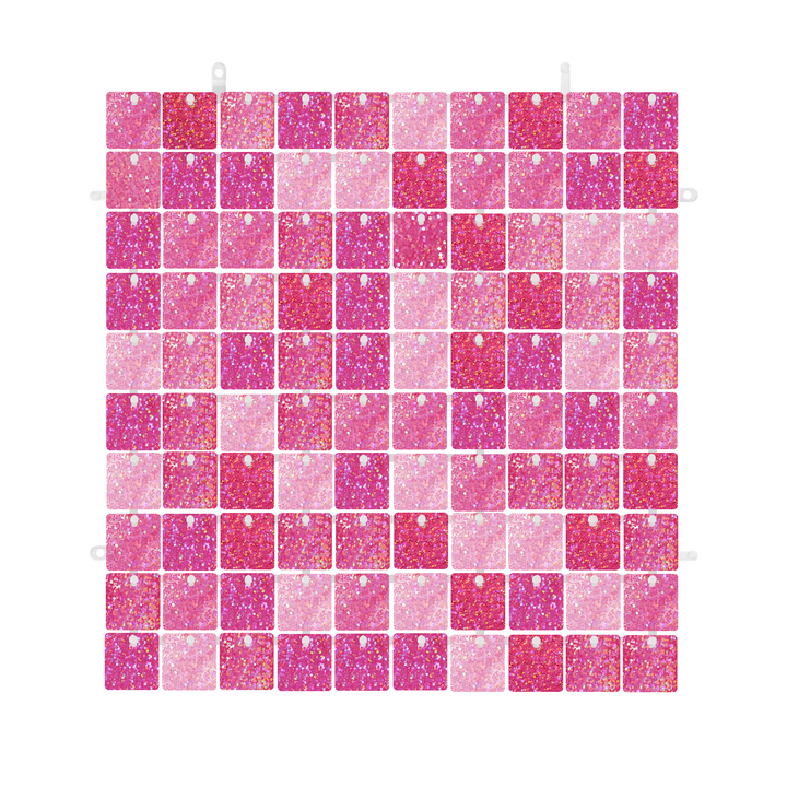 Panel cekinowy kwadraty różowy brokatowy 30x30cm