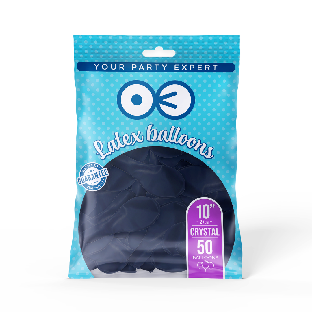 Balony krystaliczne niebieskie 10 cali 50 szt.