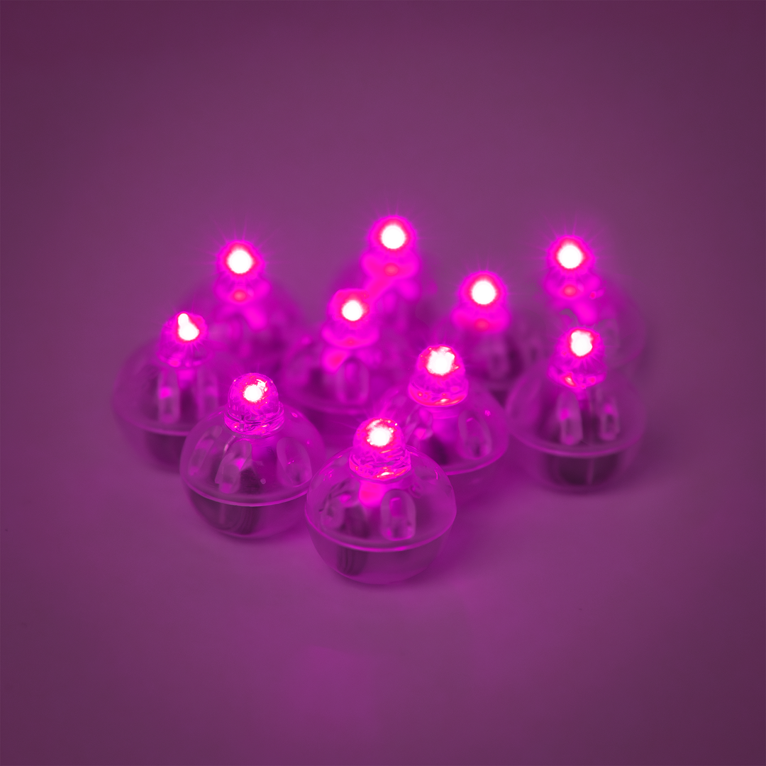 Diody LED do balonów różowe 10 szt.