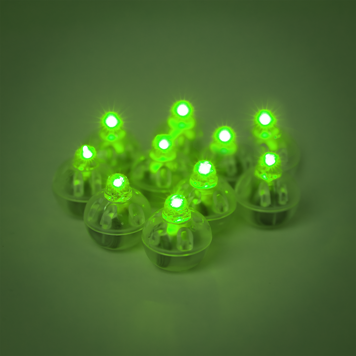 Diody LED do balonów zielone 10 szt.