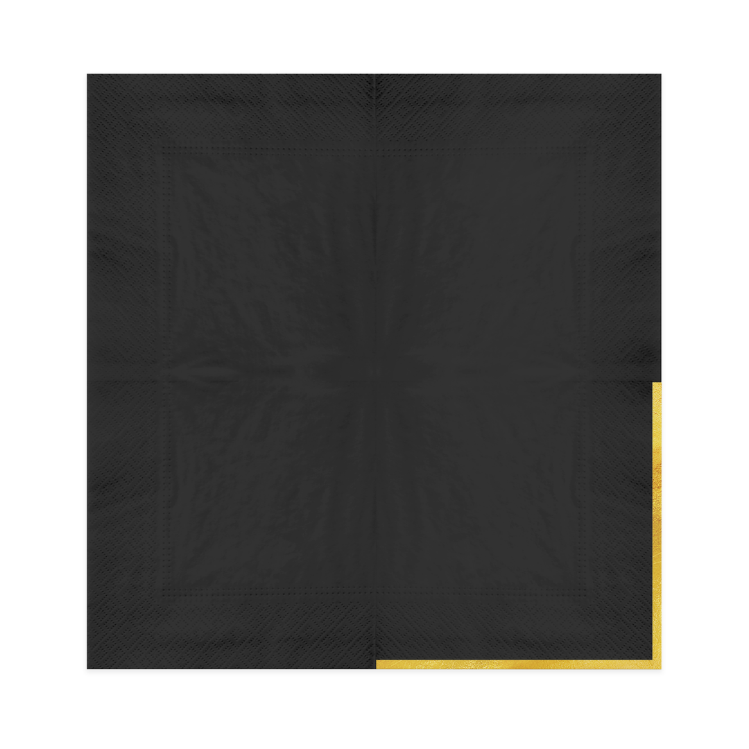 Serwetki czarne Classic Gold 10szt.