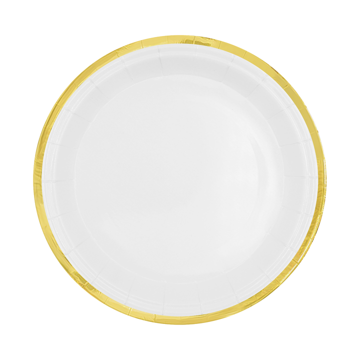 Talerzyk papierowy biały Classic Gold 7cali 6szt.