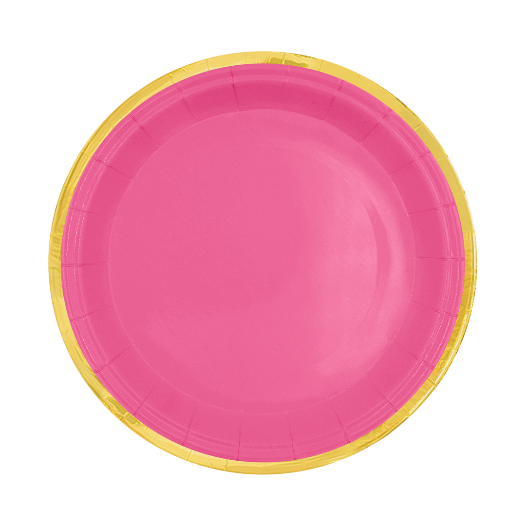 Fuchsia paper plate Classic Gold 7 inches 6 pcs.