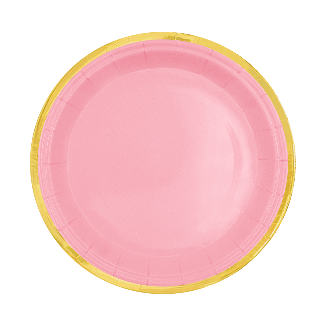 Pink paper plate Classic Gold 7 inches 6 pcs.