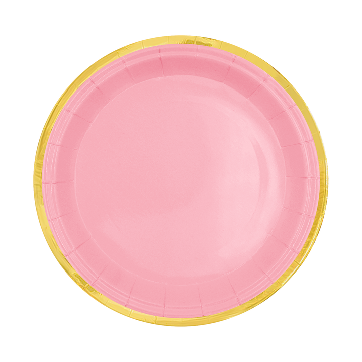 Pink paper plate Classic Gold 7 inches 6 pcs.