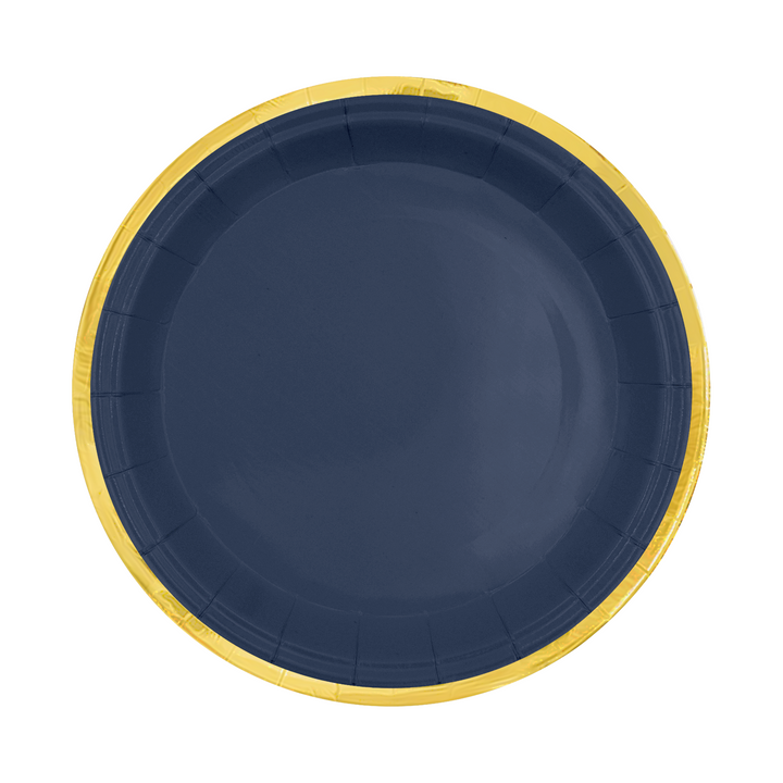 Navy blue paper plate Classic Gold 7 inches 6 pcs.