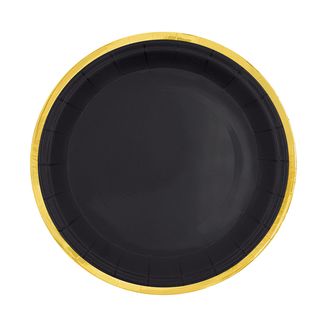 Black paper plate Classic Gold 7 inches 6 pcs.