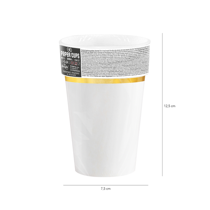 Kubek biały Classic Gold 220ml 6szt.