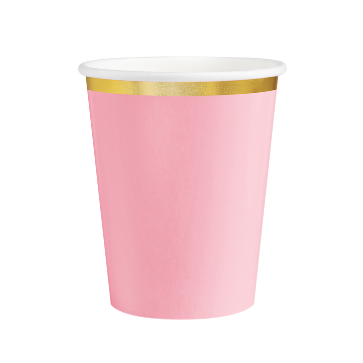 Kubek różowy Classic Gold 220ml 6szt.
