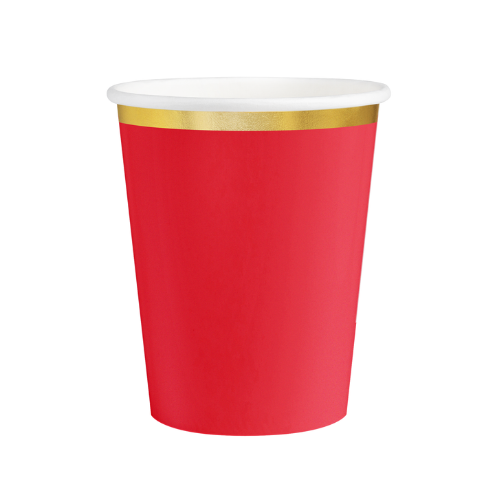 Kubek czerwony Classic Gold 220ml 6szt.